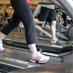 Feet on treadmill