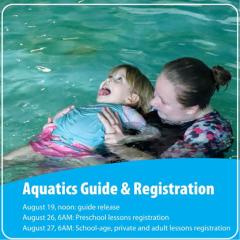 Aquatics guide and registration graphic