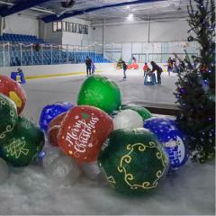 Image of winter decorations at JDF Arena