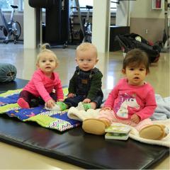 3 babies at gym class